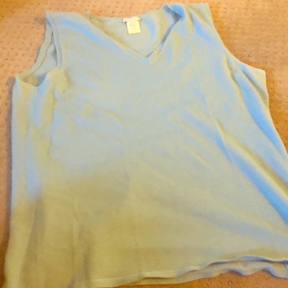 Periwinkle Blue Cashmere V Neck Sleeveless Sweater